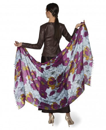 Палантин Женский W40-FLEUR.LINEARE/PURPLE